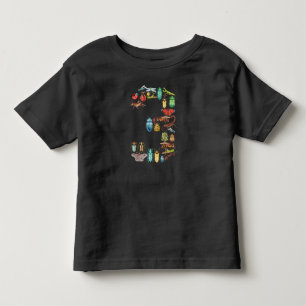 Camiseta Infantil Inseto Engraçado, aniversário de 3 anos, Presente