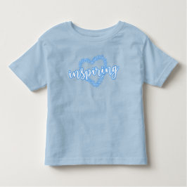 Camiseta Infantil Inspiração em branco e azul com coração