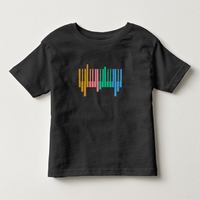 Camiseta Infantil Instrumento Musical de Teclas de Piano de Teclado  (Frente)