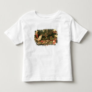 Camiseta Infantil Interior da cozinha com uma empregada doméstica