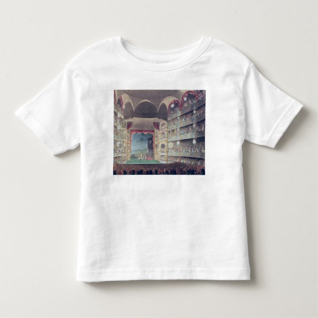 Camiseta Infantil Interior do teatro da pista de Drury, 1808 (Frente)