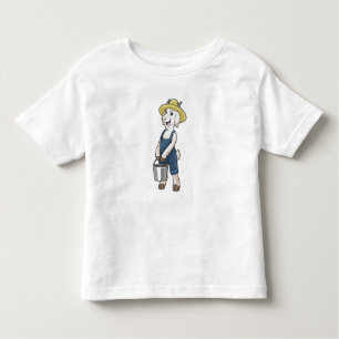 Camiseta Infantil Ir como agricultor com Balde