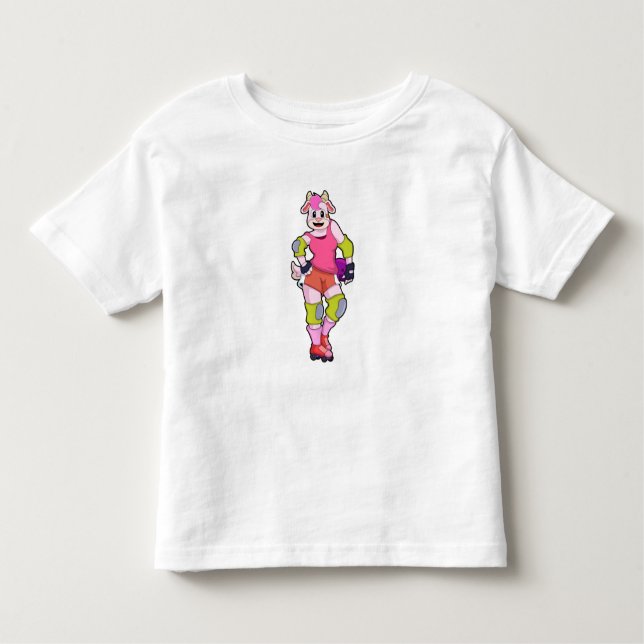 Camiseta Infantil Ir como skater em linha com Skates em linha (Frente)