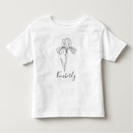 Camiseta Infantil Íris de fevereiro com nome personalizado Flor de N