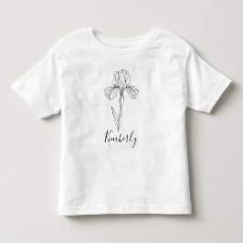 Camiseta Infantil Íris de fevereiro personalizada com nome Flor de N