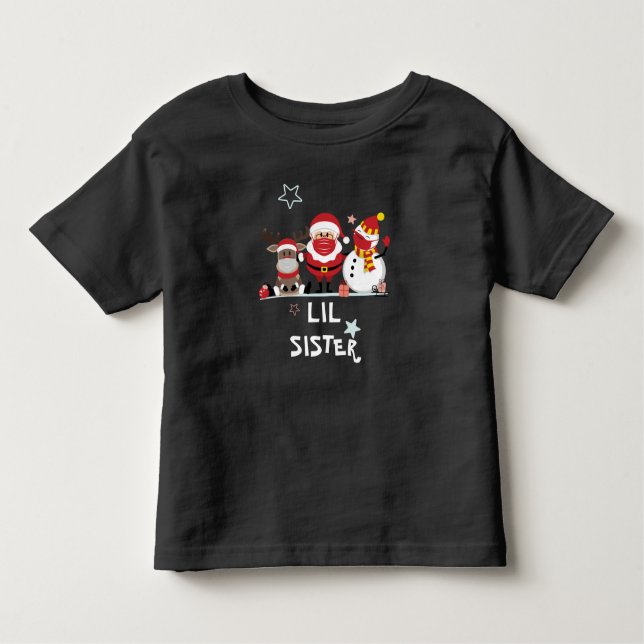 Camiseta Infantil Irmã do Natal da Família Correspondente (Frente)