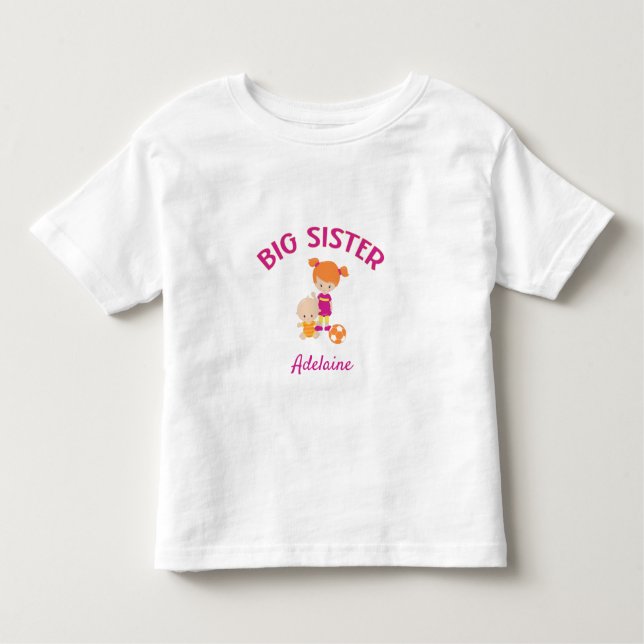 Camiseta Infantil Irmã Grande com Irmão Bebê Personalizado (Frente)
