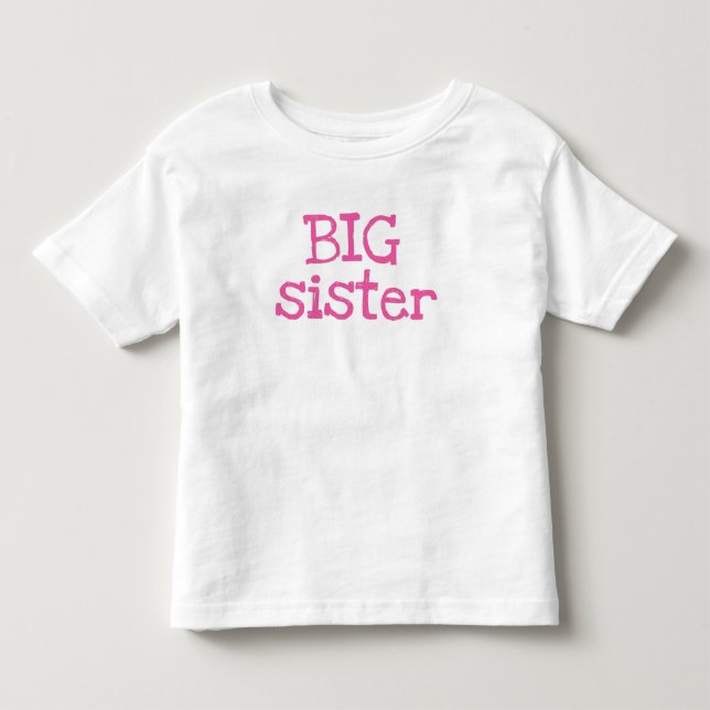 Camiseta Infantil Irmã Grande do Texto Rosa (Frente)