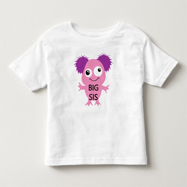 Camiseta Infantil Irmã Grande Rosa Monstro (Frente)
