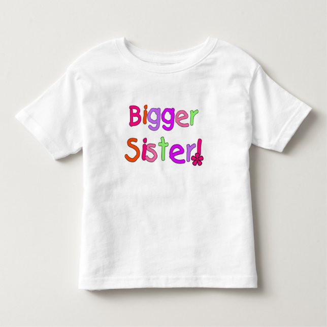 Camiseta Infantil Irmã Maior Colorida Texto (Frente)