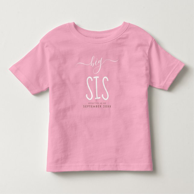 Camiseta Infantil Irmã Mais Velha | Anúncio Personalizado de Novo Be (Frente)