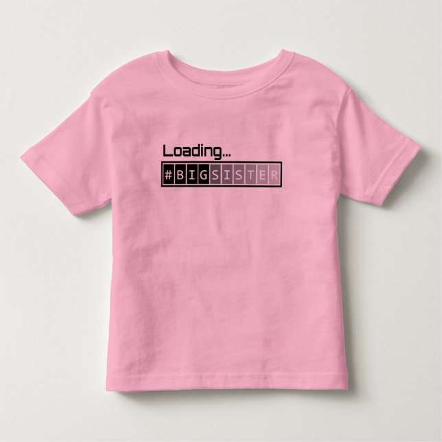 Camiseta Infantil Irmã mais velha da carga - rosa (Frente)