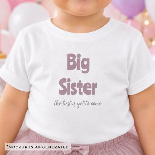 Camiseta Infantil Irmã Mais Velha O Melhor Está Por Vir Revelação de