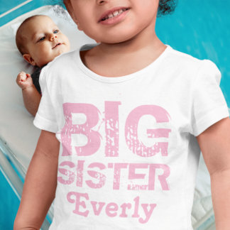 Camiseta Infantil Irmã Mais Velha Rosa Personalizada