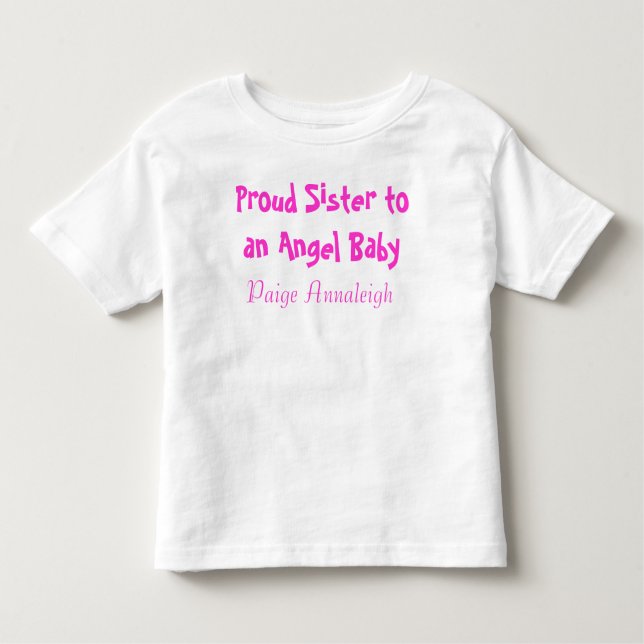 Camiseta Infantil Irmã Orgulhosa para um Bebê Anjo (Frente)