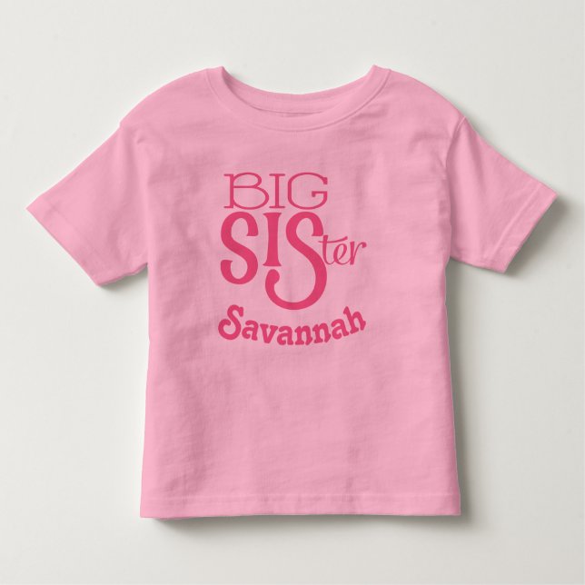 Camiseta Infantil Irmã Rosa Rosa-Rosa Personalizada (Frente)