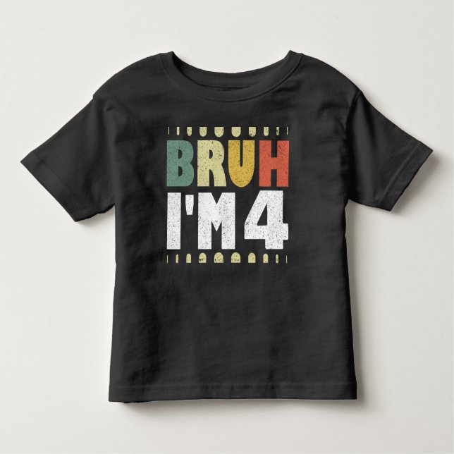 Camiseta Infantil Irmão, estou com 4 Aniversário Antigo Engraçado Me (Frente)