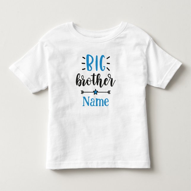 Camiseta Infantil Irmão Mais Velho Nome Personalizado Fofo (Frente)