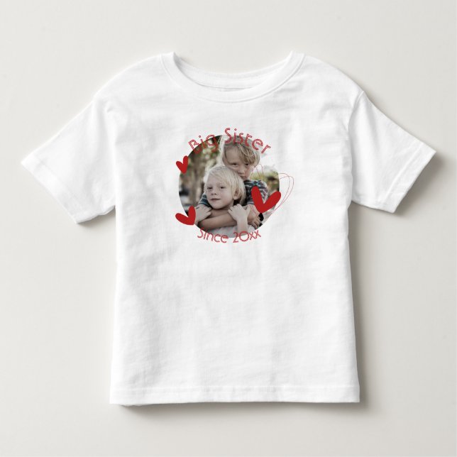 Camiseta Infantil Irmãos Foto Coração Fofo (Frente)