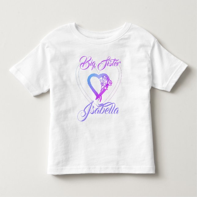 Camiseta Infantil Irmãozinha Irmãozinha Cardíaca Floral (Frente)