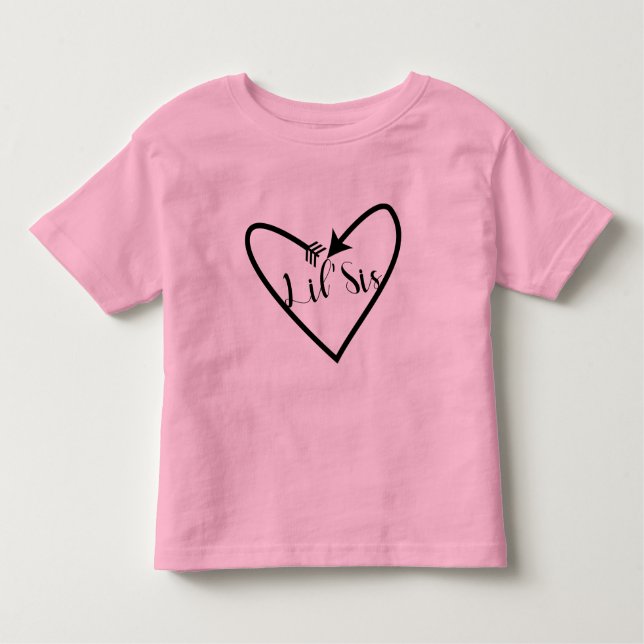 Camiseta Infantil Irmãzinha Crianças Script Seta Coração Boho (Frente)