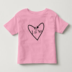 Camiseta Infantil Irmãzinha Kids Script Seta Coração Boho