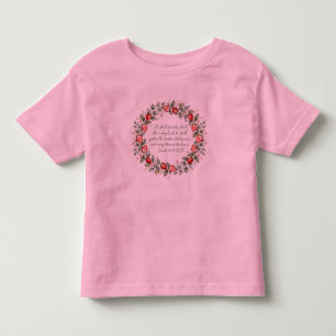 Camiseta Infantil Isaiah 40 11 KJV Reunir os Cordeiros Morango
