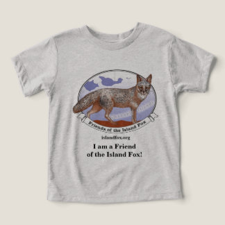 Camiseta Infantil Island Fox Cinza Logo Desbotado
