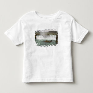 Camiseta Infantil Islândia. Vista das cataratas de Godafoss no