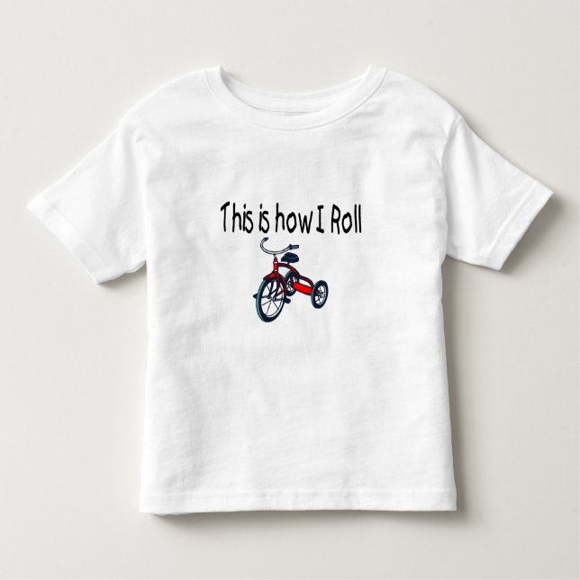 Camiseta Infantil Isto é como eu rolo (o triciclo vermelho) (Frente)
