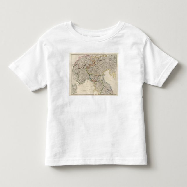 Camiseta Infantil Italia norte com Sardinia (Frente)