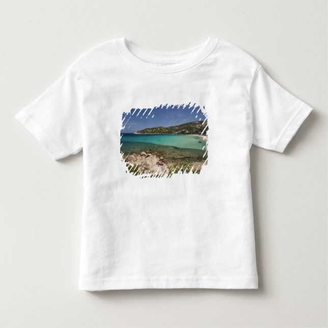 Camiseta Infantil Itália, Sardenha, Baja Sardenha. praia de resort. (Frente)