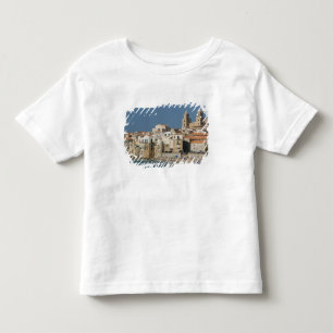 Camiseta Infantil Itália, Sicília, Cefalu, Cidade View com Duomo d