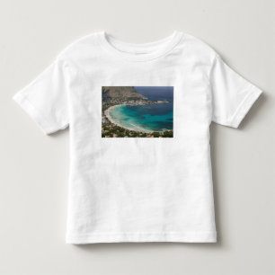 Camiseta Infantil Itália, Sicília, Mondello, Vista da praia a partir