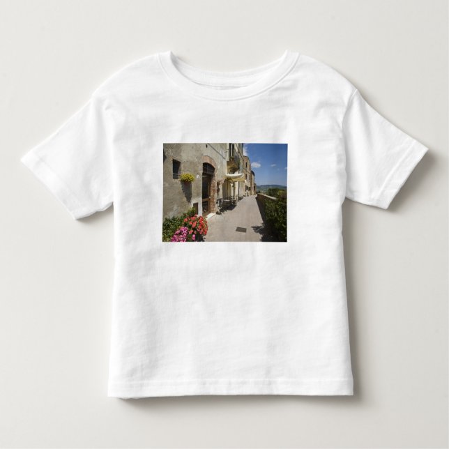 Camiseta Infantil Itália, Toscana, Pienza. Passagem externa (Frente)