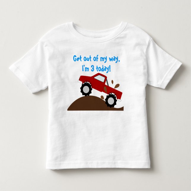 Camiseta Infantil It's My Birthday Monster Truck (Frente)