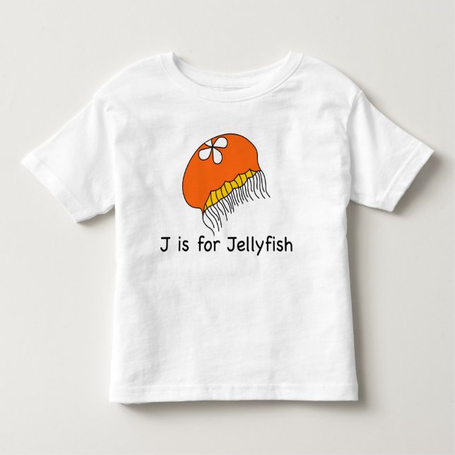 Camiseta Infantil J é para o t-shirt das medusa (Frente)