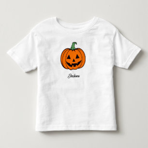 Camiseta Infantil Jack O Lantern Pumpkin Orange Name Toddler T-shirt