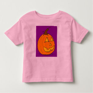 Camiseta Infantil Jack o' Lantern Purple Toddlers Ringer T-Shirt