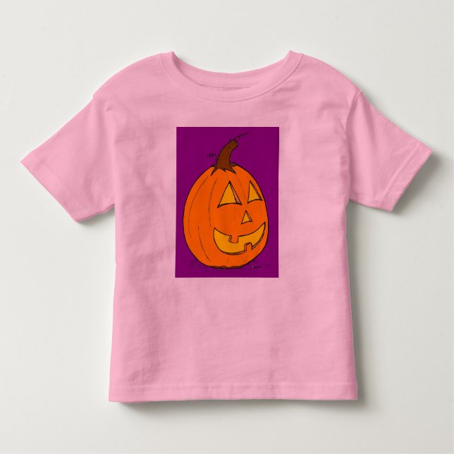 Camiseta Infantil Jack o' Lantern Purple Toddlers Ringer T-Shirt (Frente)