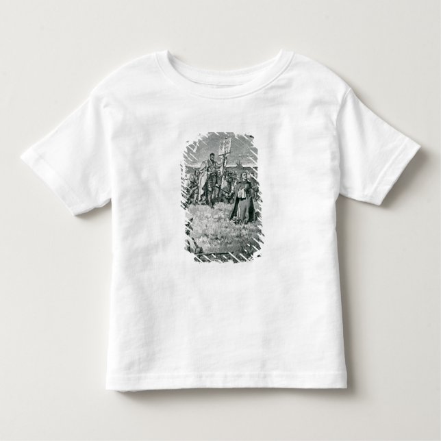 Camiseta Infantil Jacques Cartier que setting-up uma cruz em Gaspe (Frente)