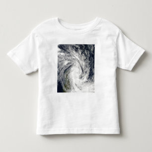 Camiseta Infantil Jade tropical da tempestade que vem em terra sobre