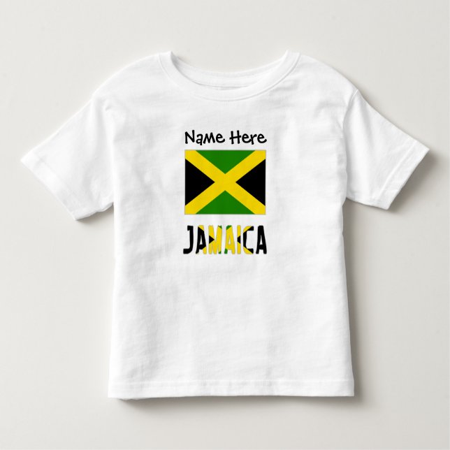 Camiseta Infantil Jamaica and Jamaican Flag with Your Name (Frente)