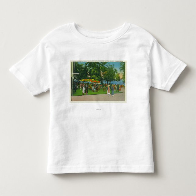 Camiseta Infantil Jantar no passeio à beira mar na cena do parque de (Frente)