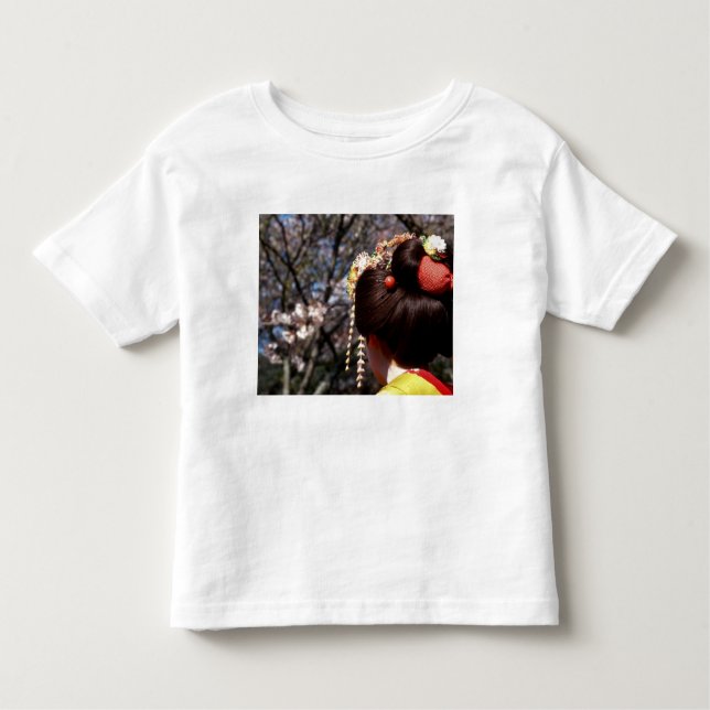 Camiseta Infantil Japão, Quioto. Vista traseira de geisha (Frente)