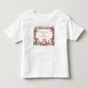 Camiseta Infantil Jardim de fada rosa entoado - Aniversário