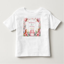 Camiseta Infantil Jardim de fada rosa entoado - Aniversário