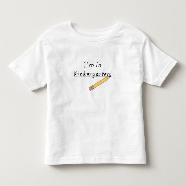 Camiseta Infantil Jardim de infância alinhado do papel e do lápis (Frente)