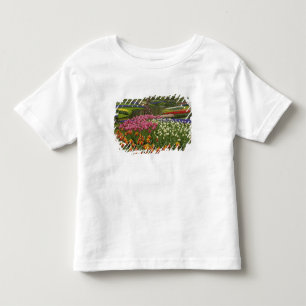 Camiseta Infantil Jardim de tulipas e jacintos, Jardins Keukenhof,