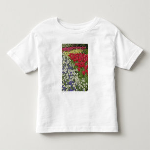 Camiseta Infantil Jardim de tulipas e narcisos, Jardins Keukenhof,